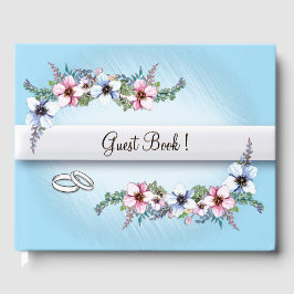 Visitas Flores de Aquarela Brilham Livro de Convidados