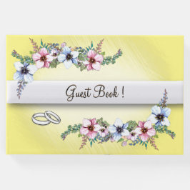 Visitas Flores de Aquarela Livro de Convidados de Casament