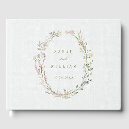 Visitas Flores românticas de campo Livro de convidados