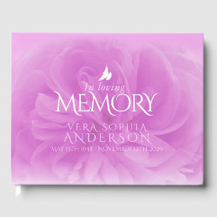 Visitas Funeral em livro de hóspedes loving do roxo do