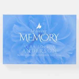 Visitas Funeral no livro de hóspedes azul rosa