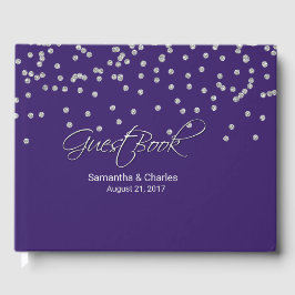 Visitas Glam Purple com Livro de Convidados de Casamento d