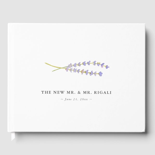 Visitas Ideias do Livro de Convidado de Casamento lavanda (Frente)