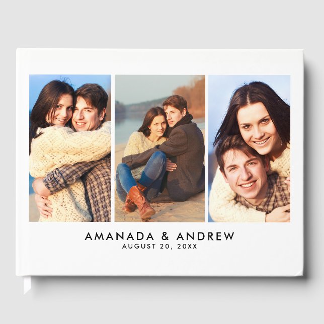 Visitas Imagens Múltiplas Modernas Elegante Livro de Convi (Frente)