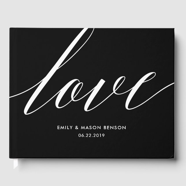 Visitas Livro Convidado de Casamento com Caligrafia do Amo (Frente)