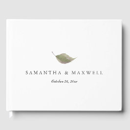 Visitas Livro Convidado de Casamento Folha Verde Dusty