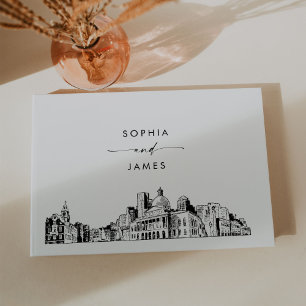 Visitas Livro Convidado de Casamento Skyline em Boston