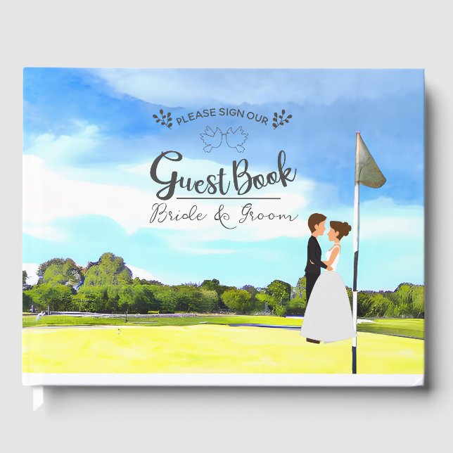 Visitas Livro convidado de golfe para Festa de casamento d (Frente)