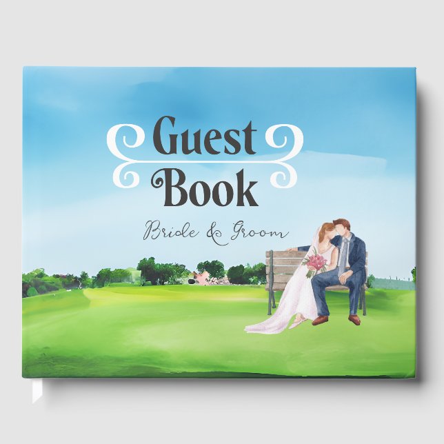 Visitas Livro convidado de golfe para Festa de casamento d (Frente)