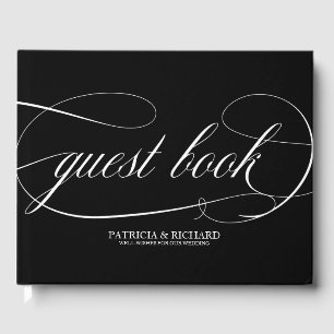 Visitas Livro de Assinaturas de Casamento Chic Preto e Bra