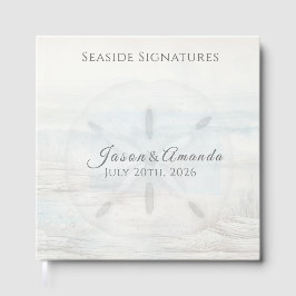 Visitas Livro de Assinaturas de Casamento Coastal Sand Dol