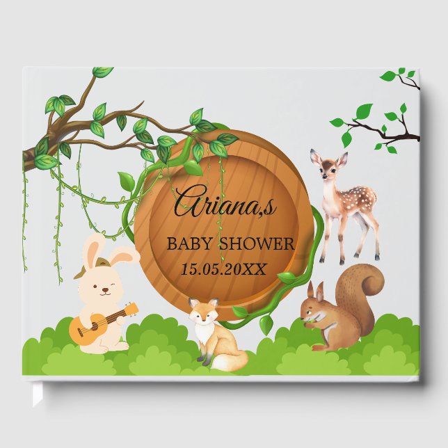 Visitas Livro de Chás de fraldas de Animais Florestais (Frente)