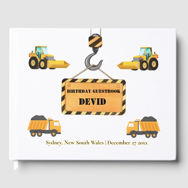 Visitas Livro de Convidado de Aniversário do Caminhão de C (Frente)