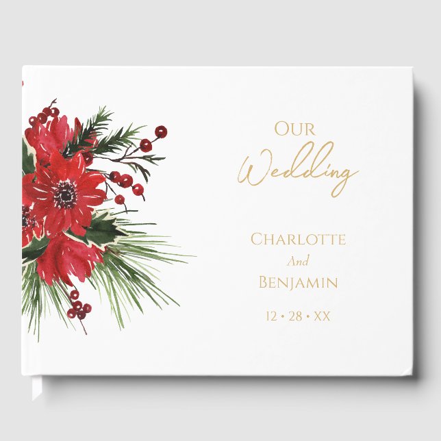 Visitas Livro de Convidado de Casamento Clássico Simples d (Frente)