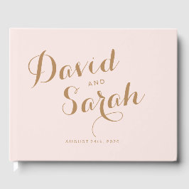 Visitas Livro de Convidado de Casamento Rosa Esbranquiçado