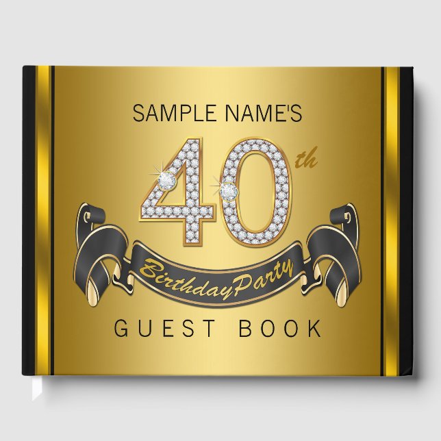 Visitas Livro de Convidado do aniversário de 40 anos (Frente)