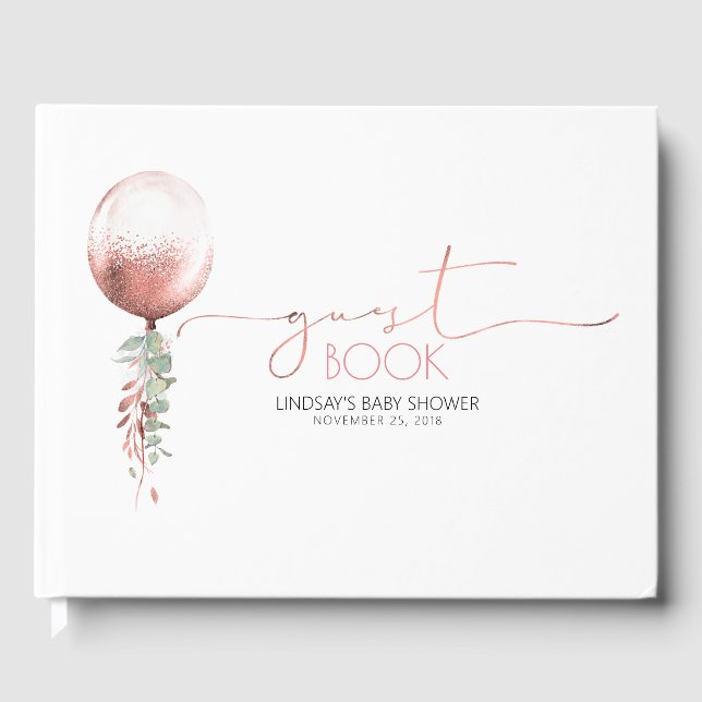 Visitas Livro de Convidado do Chá de fraldas Dourado Ballo (Frente)