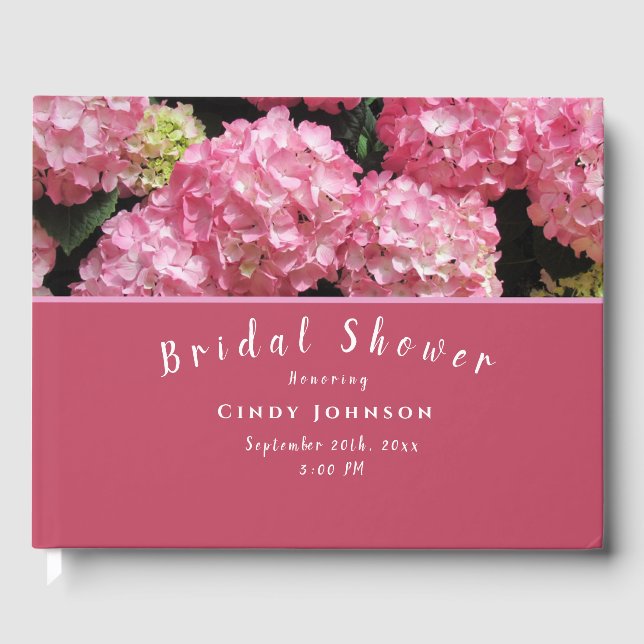 Visitas Livro de Convidado do Chá de panela Hydrangea (Frente)