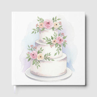 Visitas Livro de Convidado do Dia de Casamento de Bolo de 