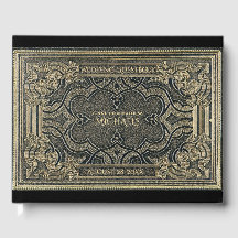 Livro de Convidado Romântico Dourado