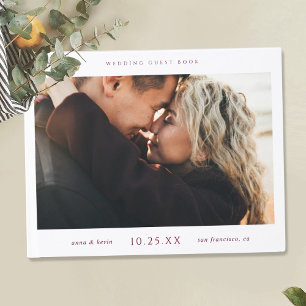 Visitas Livro de Convidado Simples de Casamento Chic com F
