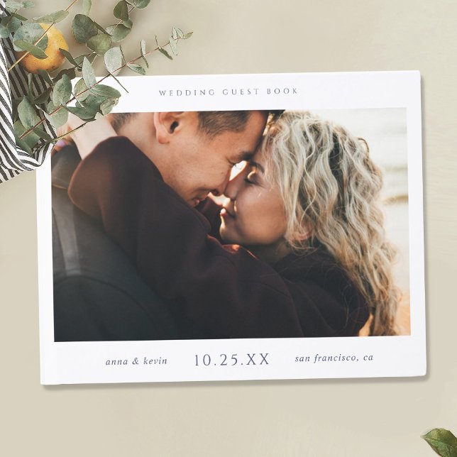 Visitas Livro de Convidado Simples de Casamento Chic com F (Criador carregado)