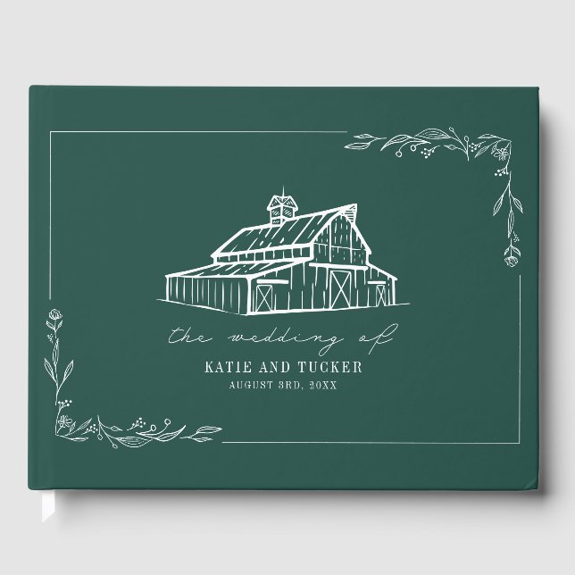 Visitas Livro de Convidados da Fazenda Verde Rustic Barn E (Frente)