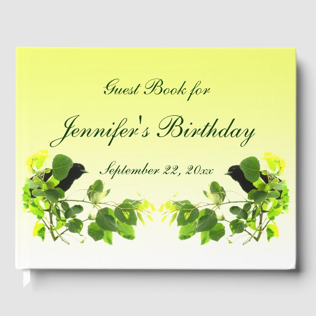 Visitas Livro de Convidados da Festa de aniversário Amarel (Frente)