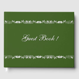 Visitas Livro de Convidados da Hunter Green e White Design