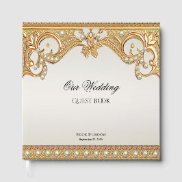 Visitas Livro de Convidados das Pérolas Brancas do Ornamen