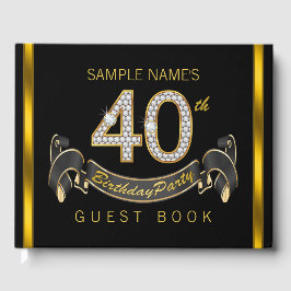 Visitas Livro de Convidados de aniversário de 40 anos