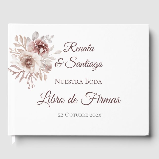 Visitas Livro de Convidados de Boho Espanhol (Frente)