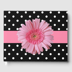 Visitas Livro de Convidados de bolinhas e Gerber Daisy de