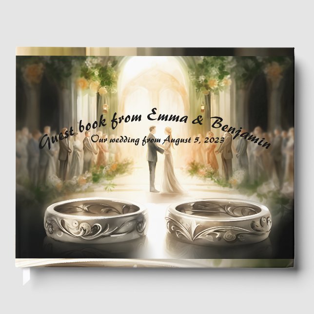 Visitas Livro de Convidados de Casamento (Frente)