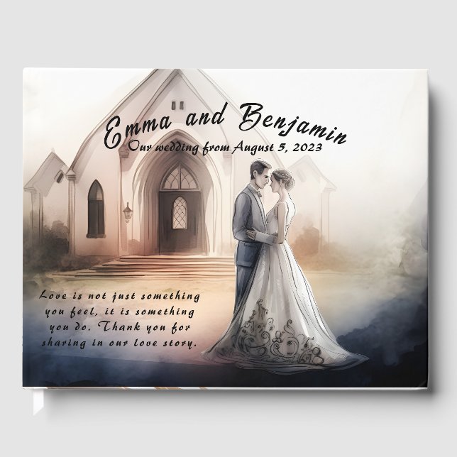 Visitas Livro de Convidados de Casamento (Frente)