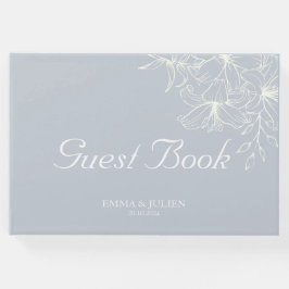 Visitas Livro de Convidados de Casamento Azul Dusty