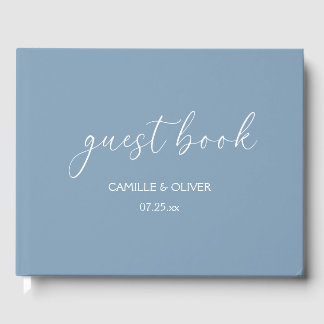 Visitas Livro de Convidados de Casamento Azul Dusty
