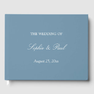 Visitas Livro de Convidados de Casamento Azul Elegante Dus