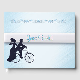 Visitas Livro de Convidados de Casamento Bicicleta Azul
