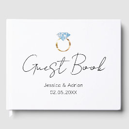 Visitas Livro de Convidados de Casamento de Anéis de Diama