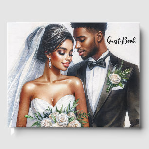 Visitas Livro de Convidados de Casamento de Casal Negra