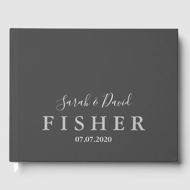 Visitas Livro de Convidados de Casamento de Elegância Simp (Frente)