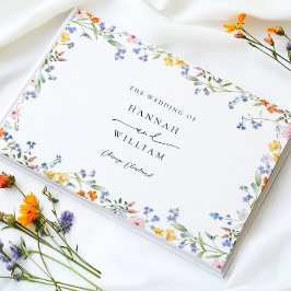 Visitas Livro de Convidados de Casamento de Flores Selvage