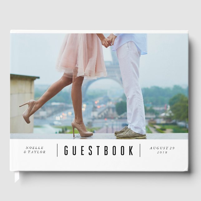 Visitas Livro de Convidados de Casamento de Foto Mínimo (Frente)