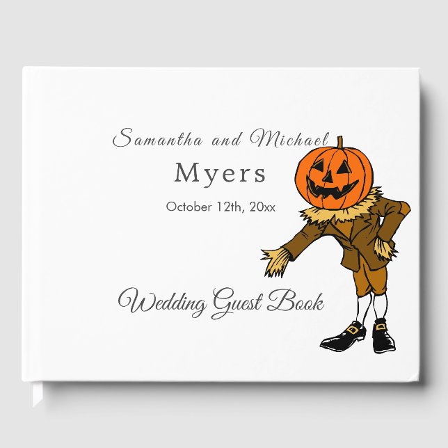 Visitas Livro de Convidados de Casamento de Halloween com  (Frente)