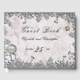 Visitas Livro de Convidados de Casamento de Natal Elegante