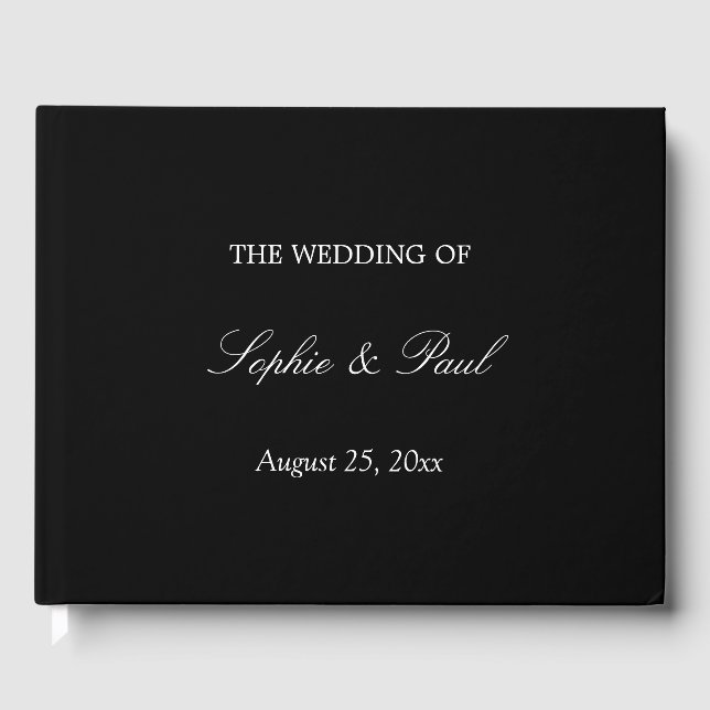 Visitas Livro de Convidados de Casamento de White Script P (Frente)