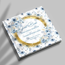Visitas Livro de Convidados de Casamento Dourado com Glitt