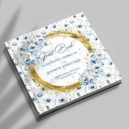 Visitas Livro de Convidados de Casamento Dourado com Glitt