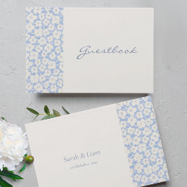 Visitas Livro de Convidados de Casamento Floral Branco e A